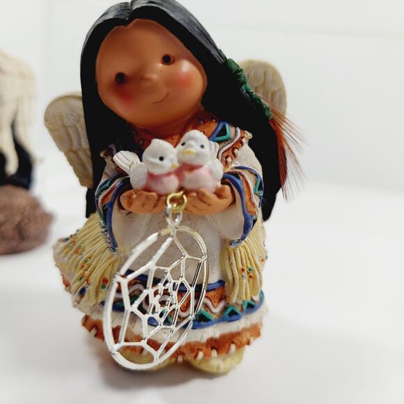 Vtg Friends Of The Feather Figurines Enesco Lot Peace Earth Dream Catcher 1998 - Picture 8 of 16